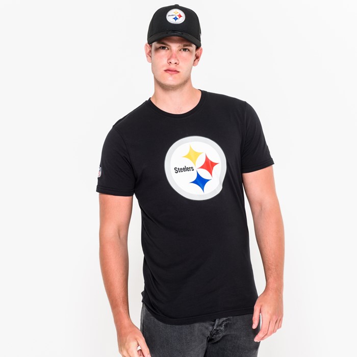 Pittsburgh Steelers Team Logo Miesten T-paita Mustat - New Era Vaatteet Outlet FI-960237